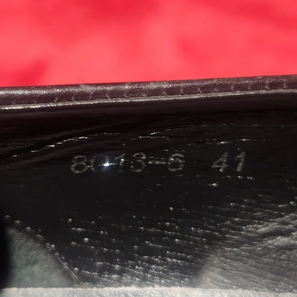 PRADA Milano Black Leather Penny Loafers Buckle Detail Made in Italy Size 41 / 8 - Picture 7 of 7